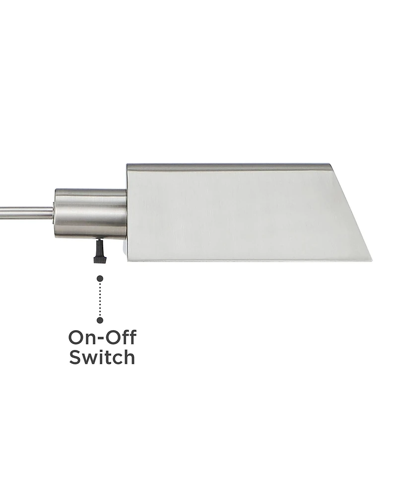 Regency Hill Jenson Traditional 54" Tall Standing Floor Lamps Set of 2 Lights Swing Arm Pharmacy Adjustable Brushed Nickel