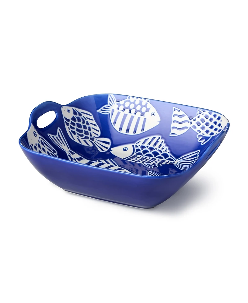Certified International Fish Tale Square Bowl