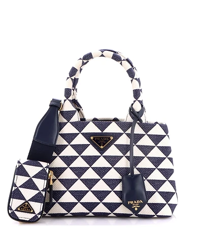 Pre-Owned Prada Small Symbole Tote Jacquard