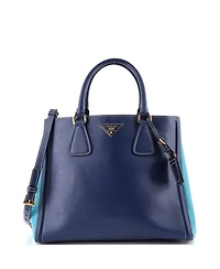 Pre-Owned Prada Small Bicolor Lux Convertible Open Tote Saffiano Leather