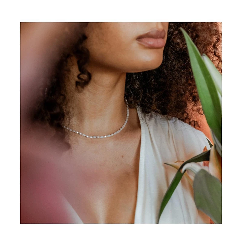 Mantra Intention Pearl Chain sterling silver