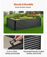 Gouun Metal Raised Garden Bed, Galvanized Planter Box with Open Bottom