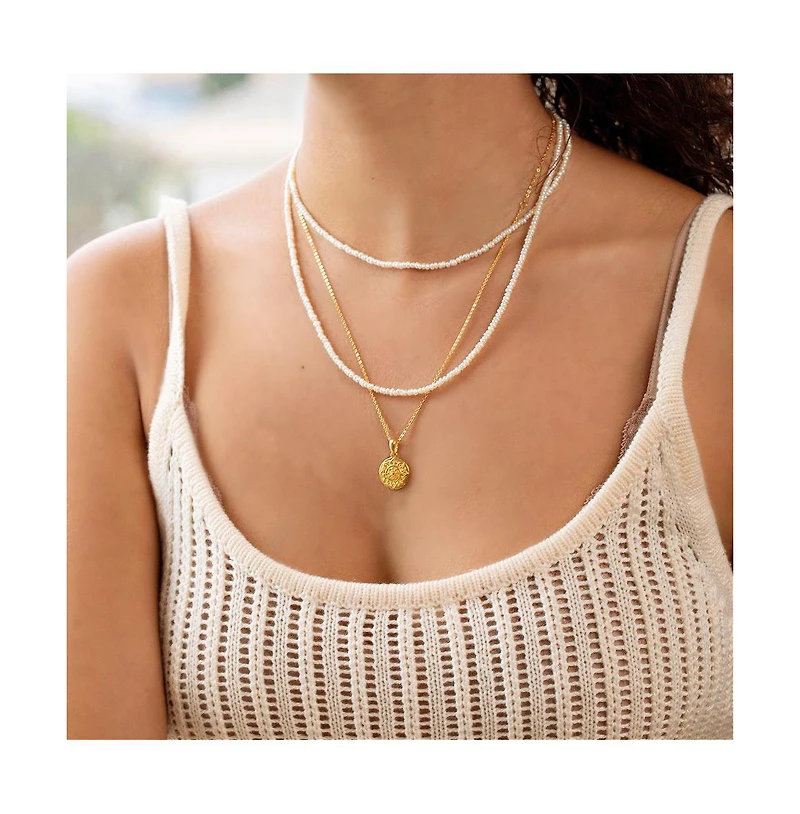 Mantra I Am Abundant Pearl Chain sterling silver