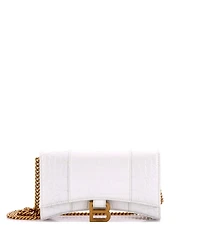 Pre-Owned Balenciaga Hourglass Chain Wallet Embossed Leather