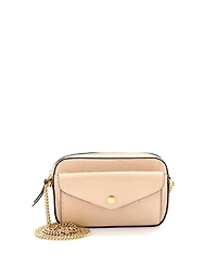 Pre-Owned Gucci Super Mini Front Pocket Chain Shoulder Bag Jumbo Gg Embossed Leather