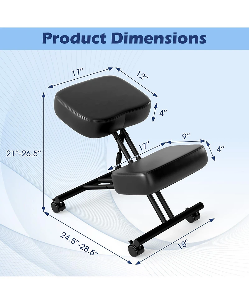 Sugift Height Adjustable Kneeling Chair Posture Correction Stool