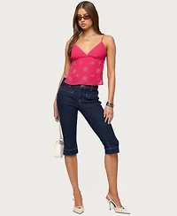 Edikted Women's Kazi Backless Floral Bead Top