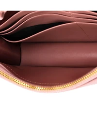 Pre-Owned Saint Laurent Classic Monogram Tassel Chain Wallet Satin