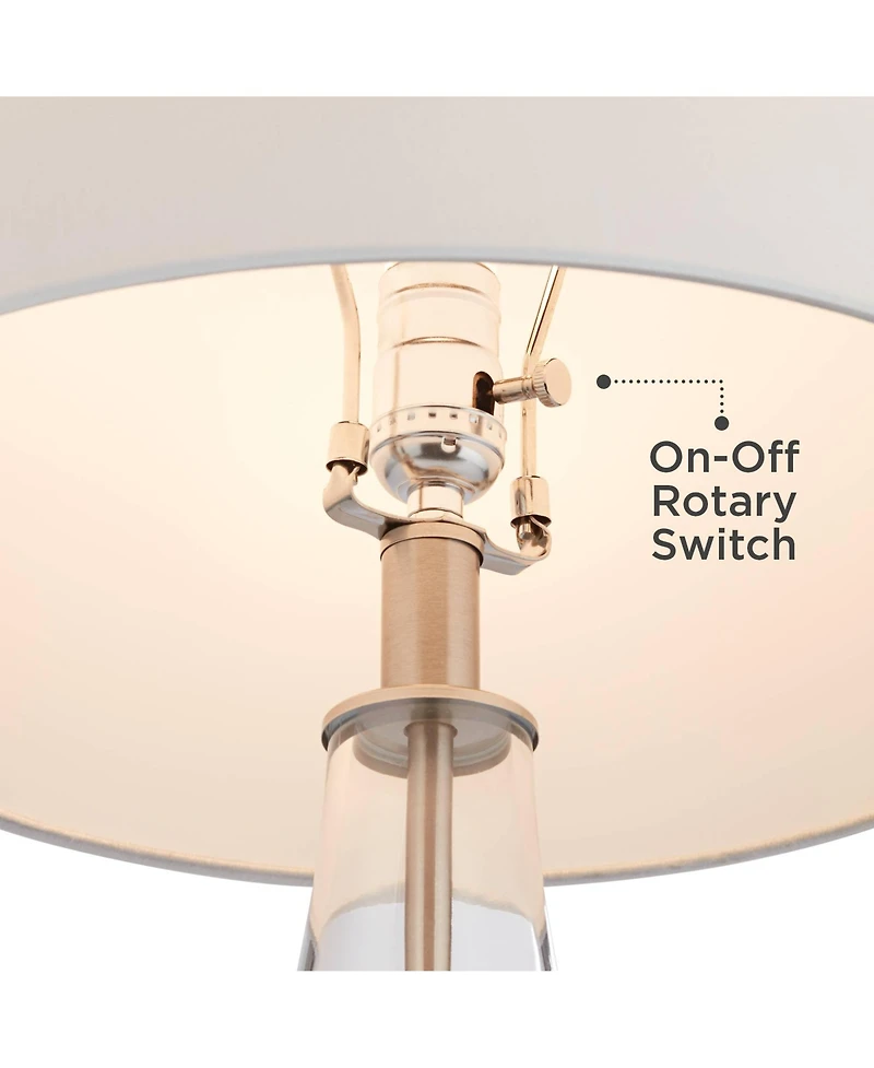 360 Lighting Marnie 27 3/4" Tall Curved Modern Coastal Table Lamps Set of 2 Art Glass Living Room Bedroom (Colors May Vary)