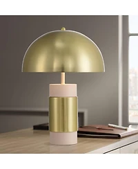 360 Lighting Delia High Antique Brass Mushroom Accent Table Lamp with Dimmer