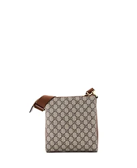 Pre-Owned Gucci Small Interlocking G Patch Zip Messenger Bag Gg Coated Canvas