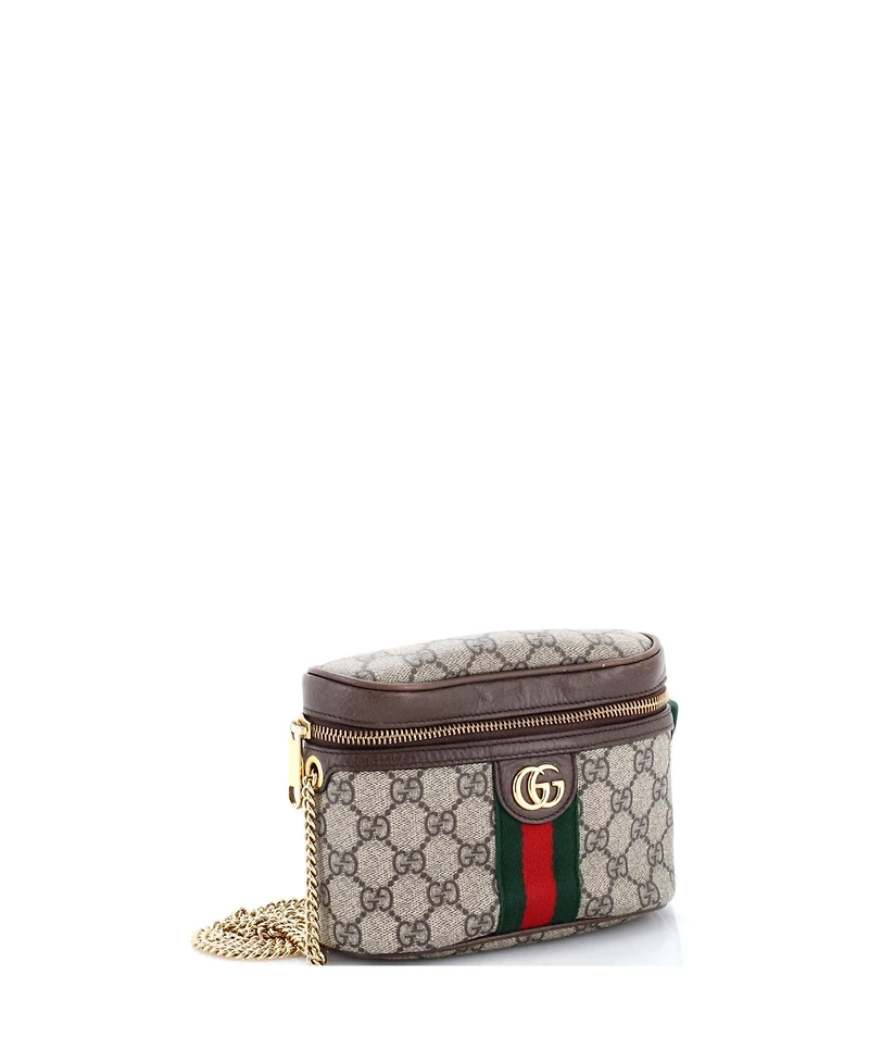 Pre-Owned Gucci Small Ophidia Chain Belt Bag Gg Coated Canvas