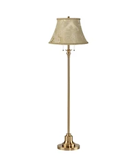 360 Lighting Dyna Traditional 58" Tall 2-Light Standing Floor Lamp Pole Pull Chain Antique Brass Finish