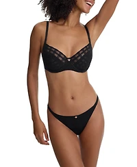 Skarlett Blue Women's Bonbon Full Coverage Gingham Lace Bra