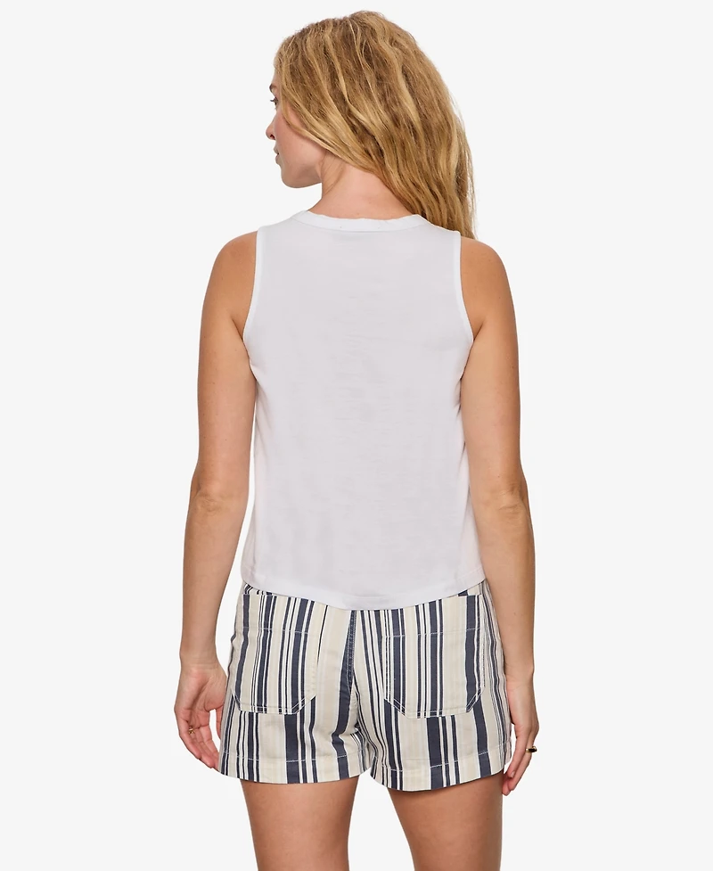 Sanctuary Women's Campari Embellished Crewneck Cotton Tank Top