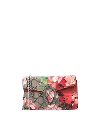 Pre-Owned Gucci Super Mini Dionysus Bag Blooms Print Gg Coated Canvas