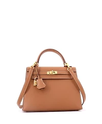 Pre-Owned HERMES Kelly 25 Handbag Brown Epsom with Gold Hardware