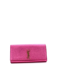 Pre-Owned Saint Laurent Long Classic Monogram Clutch Metallic Calfskin