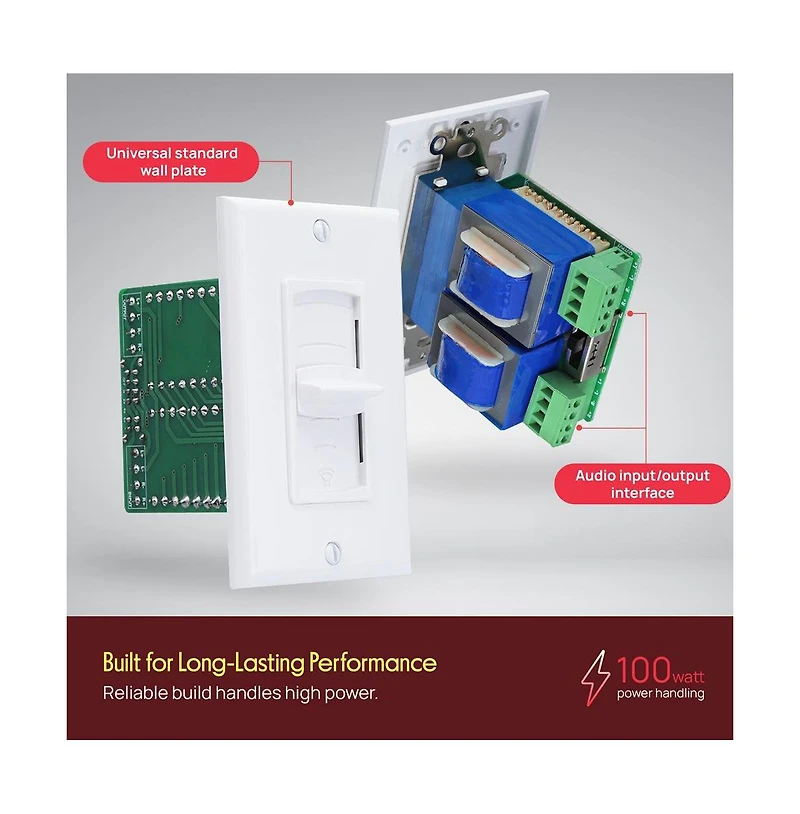 Pyle Dual-Channel Passive Volume Controller for Home Audio with Easy Connectivity, Compatible with All Speakers and Devices