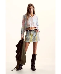 Desigual Women's Shirt With Ties Designed By Mr. Christian Lacroix