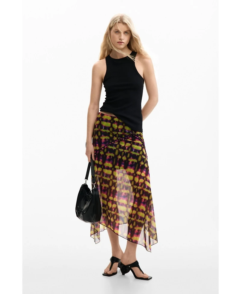 Desigual Women's Asymmetrical printed skirt