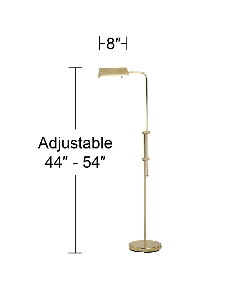 Regency Hill Tony Traditional 54" Tall Standing Floor Lamps Set of 2 Lights Pharmacy Adjustable Brass Finish for Living Room