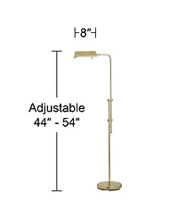Regency Hill Tony Traditional 54" Tall Standing Floor Lamps Set of 2 Lights Pharmacy Adjustable Brass Finish for Living Room
