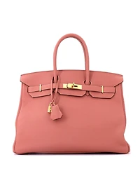Pre-Owned HERMES Birkin 35 Handbag Pink Togo with Gold Hardware