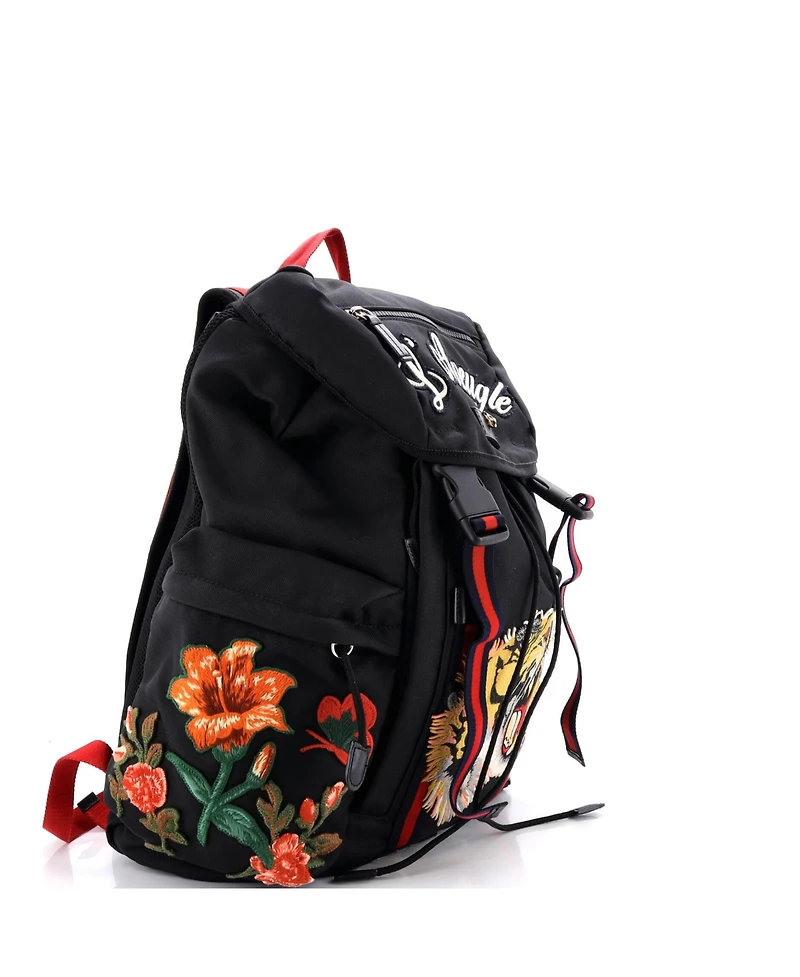 Pre-Owned Gucci Techpack Backpack Embroidered Techno Canvas
