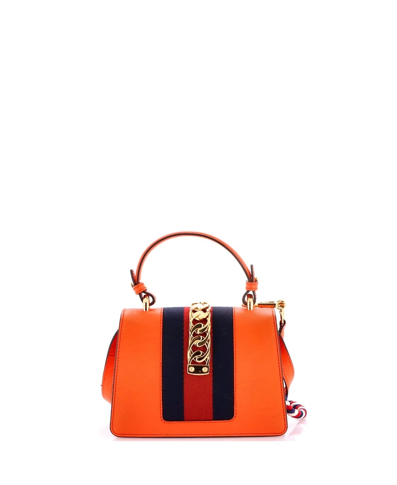 Pre-Owned Gucci Mini Sylvie Top Handle Bag Leather