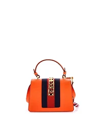 Pre-Owned Gucci Mini Sylvie Top Handle Bag Leather