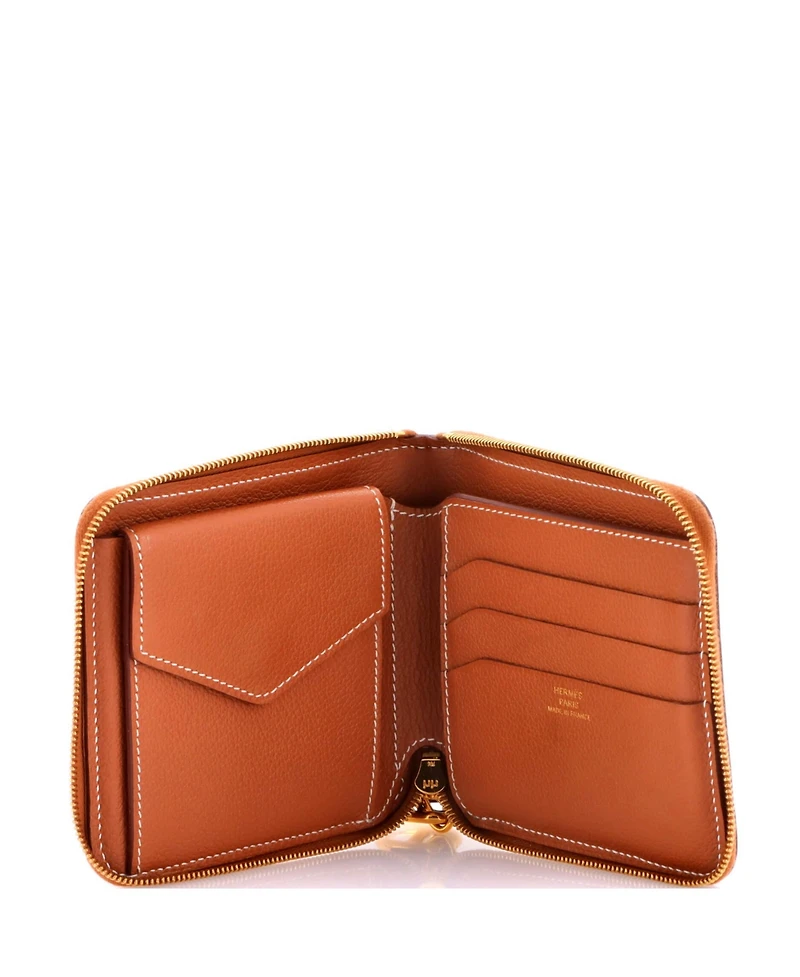 Pre-Owned Hermes Zipengo Ii Chaine d'Ancre Zip Wallet Leather