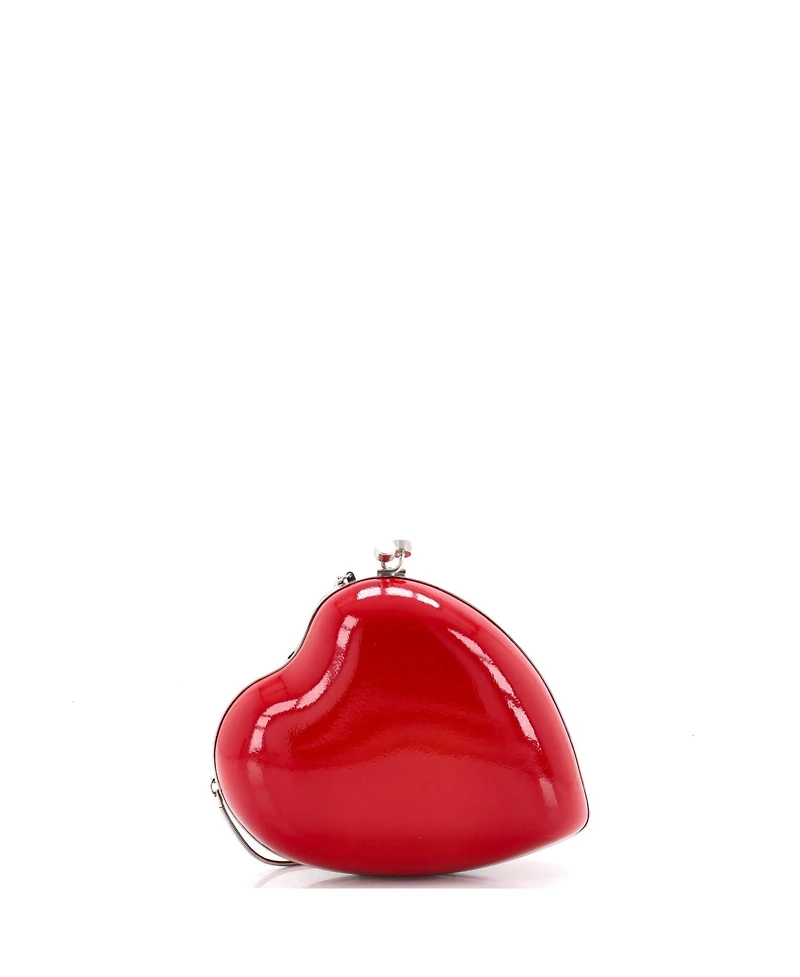 Pre-Owned Saint Laurent Small Love Heart Chain Box Clutch Patent