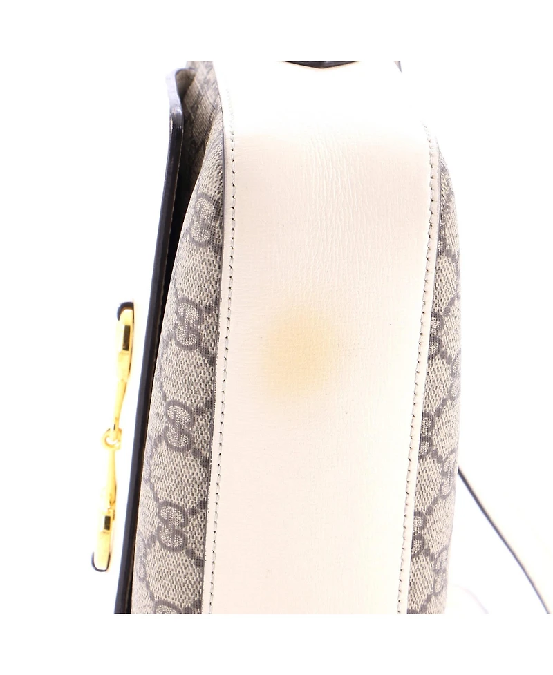 Pre-Owned Gucci Small Horsebit 1955 Flap Pocket Camera Bag Gg Coated Canvas and Leather