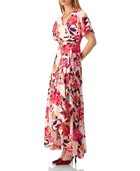 Ivonne Women's Crossed V-Neck Wrap Floral Maxi Dress