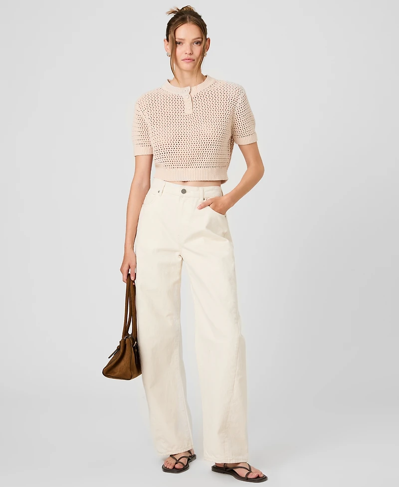 French Connection Women's Knit Short-Sleeve Top