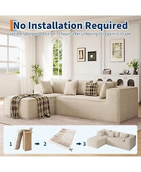 gaomon 106.7" Modular Sectional Sofa, L-Shaped Cloud Couch with Chaise