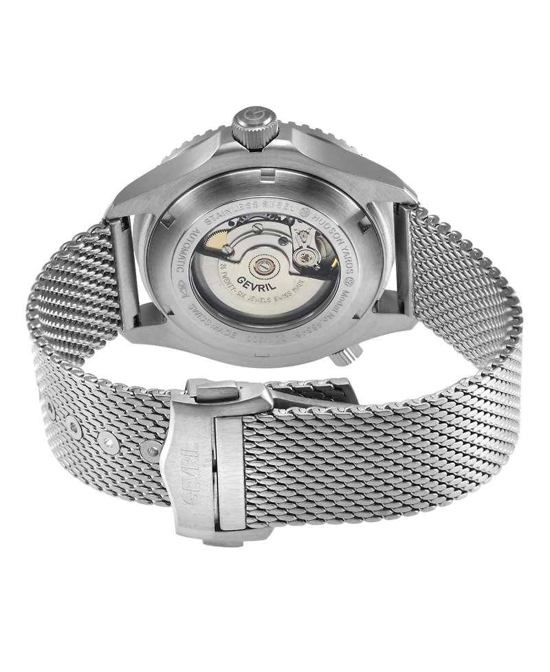 Gevril Men's Hudson Yards Swiss Automatic Silver Mesh Band Watch