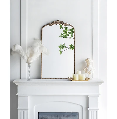 Busdays 24" x 42" Arch Mirror, Baroque Inspired Wall Decor for Bathroom Bedroom Living Room