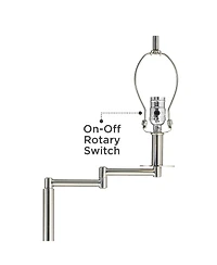 360 Lighting Druckman Modern 60 1/2" Tall Standing Floor Lamp Swing Arm Silver Metal Brushed Nickel Finish