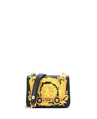 Pre-Owned Versace Small Medusa Padlock Icon Flap Bag Printed Leather