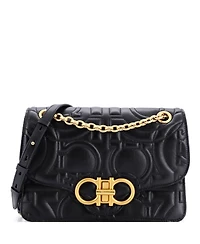 Pre-Owned Salvatore Ferragamo Medium Gancini Turnlock Flap Bag Gancini Quilted Leather