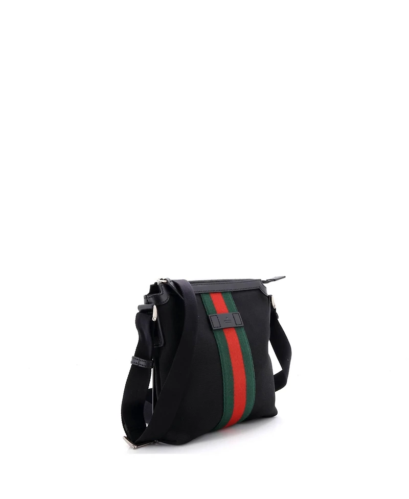 Pre-Owned Gucci Small Web Messenger Bag Techno Canvas
