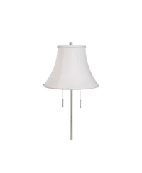 360 Lighting Modern Floor Lamp Brushed Nickel Imperial Fabric Bell Shade for Living Room Reading Bedroom Office
