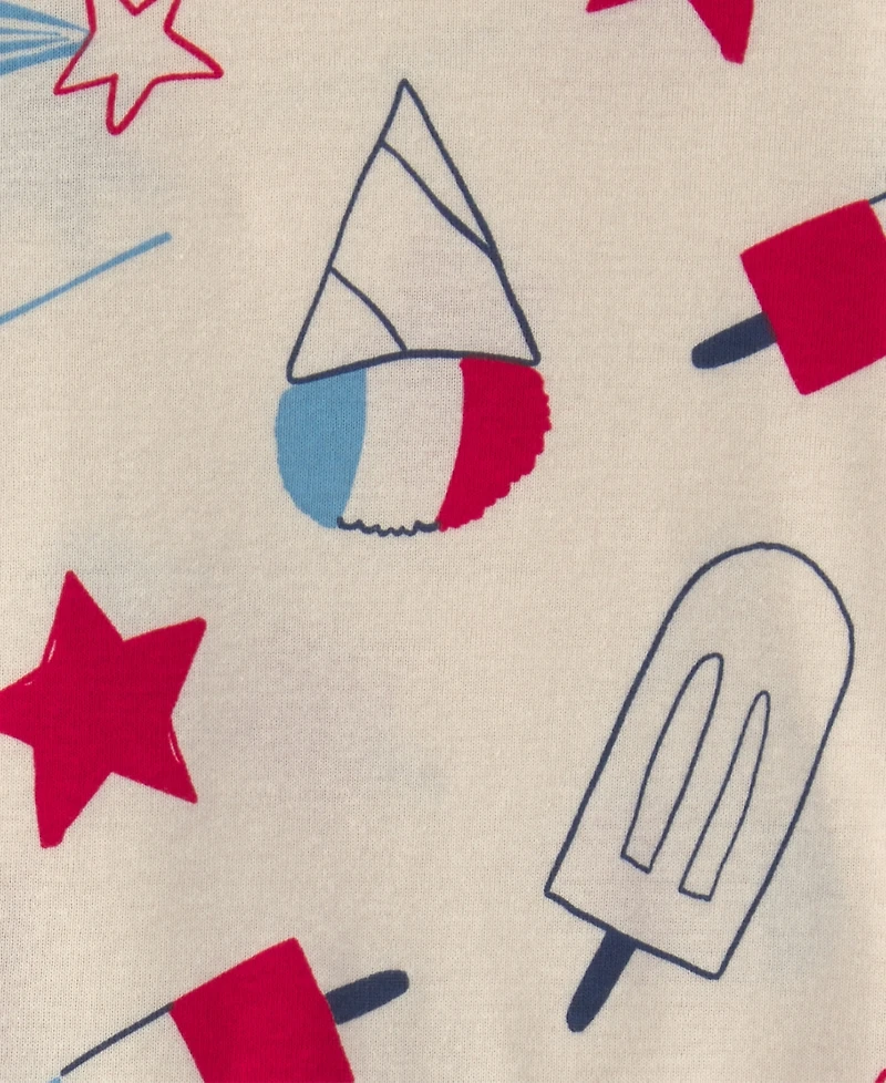 Carter's Boys' or Girls' Toddler 2T-5T Fourth of July Short-Sleeve Sleep and Play, 2-Piece Set