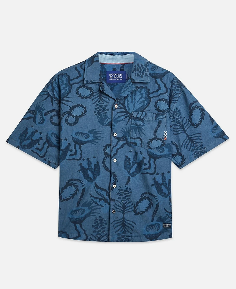 Scotch & Soda Men's Chambray Printed Shirt