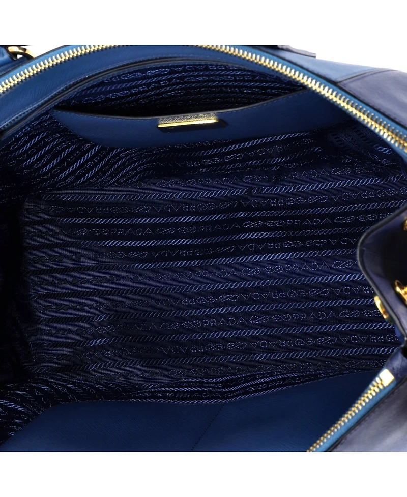Pre-Owned Prada Medium Bicolor Double Zip Lux Tote Saffiano Leather
