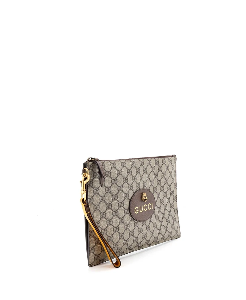 Pre-Owned Gucci Neo Vintage Wristlet Pouch Gg Coated Canvas