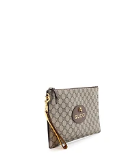 Pre-Owned Gucci Neo Vintage Wristlet Pouch Gg Coated Canvas