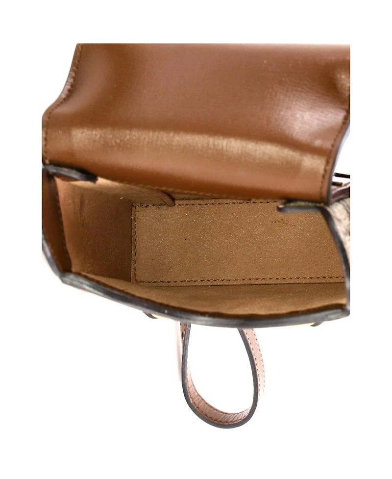 Pre-Owned Gucci Mini Horsebit 1955 Crossbody Bag Gg Coated Canvas with Leather